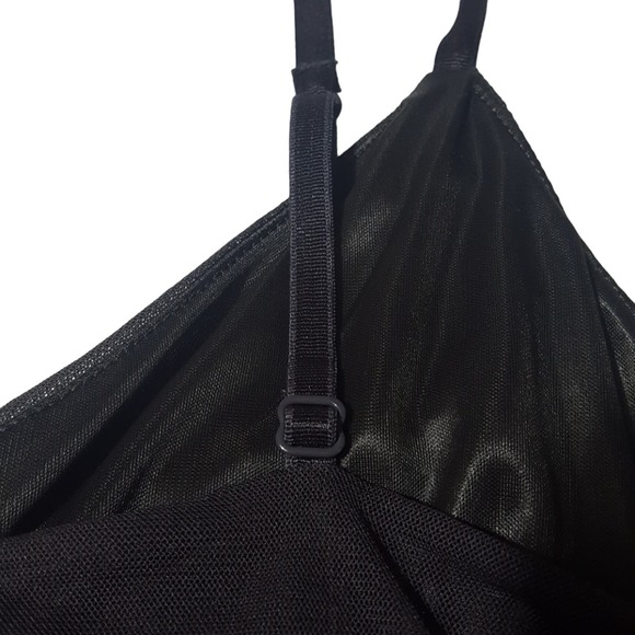 Express black faux wrap camisole peplum swing top - Picture 6 of 8